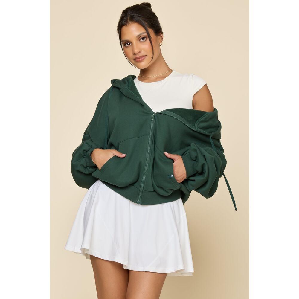 Popflex Full Zip Oversized Cloud Hoodie Game Time Green Large XL Athleisure - Picture 13 of 16